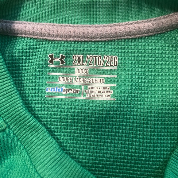 Under Armour Men’s Cold Gear Loose Fit Green Crew Neck Long Sleeve Shirt - Picture 4 of 5